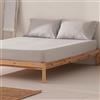 GAMUSI Lenzuolo con Angoli per Letto 180 x 200 x 30 cm 100% Cotone Traspirante Regolabile Colore Grigio Chiaro