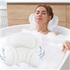Alaoo Cuscino da Bagno, Cuscino Vasca da Bagn ocon 6 Ventose Antiscivolo, Con Palla da Bagno, Cuscini per Vasca da Bagno Ergonomici, Può Supportare La Testa, Il Collo, La Schiena, Per Vasca da Bagno