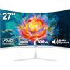 Gawfolk 27 Curvo Gaming Monitor 100Hz Full HD 1080P Schermo PC con Speaker Integrati Design Senza Cornice 1800R Supporto VESA/HDMI
