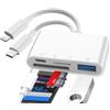 Oliveria Lightning SD Card Reader, lettore di schede SD iPhone, S-D lettore di schede Lightning, adattatore S-D scheda iPhone per i-Phone 15/14/Pro Max/Pro/Plus/Pad Pro/MacBook Pro/Air