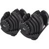 PH Fitness Set di Manubri Regolabili - Set Salvaspazio con 15-17 Impostazioni di Peso per Palestra in Casa, Allenamento Corpo, Fitness, Sollevamento Pesi e Workout (2 Pezzi) (40 kg - Noir)