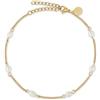 GD GOOD.designs Cavigliera con vere perle d'acqua dolce - Cavigliera perle impermeabile - Cavigliera regolabile da donna in oro, argento e oro rosa