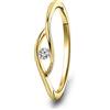 Miore - Anello di fidanzamento da donna in oro giallo e bianco da 9 carati, oro 375