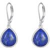 POPLYKE Orecchini in Argento Sterling con Opale/Onice Nero/Larimar/Peridoto/Pietra di Luna/Acquamarina/Lapis Lazuli/Ambra/LabradorITE/Turchese/Malachite a Goccia per Donne Gioielli Regalo, Medio