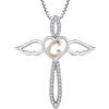 FJ Collana Lettera C Argento 925 Donna Collana con Ciondolo Angelo Custode Collana Iniziale Alfabeto con Zirconia Cubica Gioielli Regalo per Donna
