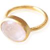 Vurmashop Anello con quarzo rosa in oro 18 k da donna - Anello unico di design con pietra semipreziosa e placcato Oro, 13,5, colore: rosa, cod. R-0447