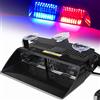 KaiDengZhe 16LED polizia allarme luce stroboscopica Luce di pericolo Law Enforcement Emergency Hazard Avviso lampeggiante 12V Per auto Trailer SUV Tetto interno/Cruscotto/Parabrezza con ventosa(Rosso e Blu)