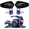 YUJYGAO Specchietti Moto Manubrio 7/8 22mm Specchietti Retrovisori Bar End Universali Specchietti Laterali Moto Compatibile per Cruiser Scooter Bobber Chopper MT07 MT09 Z900(Blu)