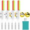Dhqkqg Set di 4 luci a LED per la pesca, indicatore di abboccato da pesca, con fibbia, campanello di allarme di pesca, barre luminose a LED, con caricatore e batteria per la pesca all'aperto