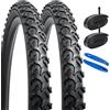 YunSCM 2Pcs Pieghevole 20 pollici pneumatici 20x2.125 ETRTO 57-406 e 2Pcs 20 pollici Camera d'aria AV32mm valvola Schrader, compatibile Bicicletta 20x2.25 20x2.125 20x2.25 Copertoni e Camera d'aria