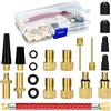 Ouxayapl Adattatore Valvola Bici, 21 Pezzi Set Adattatore per Valvola Presta SV DV AV, Adattatore Pompa Bicicletta, Adattatore Compressore Aria, Kit Gonfiaggio con Ago per Palloni, Accessori Bici (A)