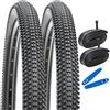 YunSCM 2Pcs Pieghevole 26 pollici pneumatici 26x2.35 ETRTO 57-559 e 26 pollici Camera d'aria AV32mm valvola Schrader, compatibile Bicicletta 26x2.30 26x2.35 26x2.40 Copertoni e Camera d'aria