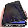 Orgsty Cover per Samsung Galaxy A54 5G, Anti Spy Magnetico Custodia Vetro Temperato Privacy Pellicola Protettiva Anti Peep Paraurti in Metallo 360 Gradi Custodia, Nero