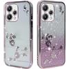 BAOJAY Compatibile per Realme 9 4G / Realme 9 Pro+ (Plus 6.4) Silicone Case [Glitter Bling Cover Glitter Clear View,Custodia Trasparente Antiurto regali per ragazze e signoreo-rosa