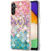 SEHEYA per Samsung Galaxy A54 5G Cover con Anello Morbido TPU Silicone Case Motivo Marmo Glitter Custodia Protettiva con Supporto Telefono Cellulari Rotazione 360° Gradi, Rosa Viola Blu