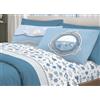 BIANCHERIAWEB Completo Lenzuola Letto Pensieri Delicati 100% Cotone Disegno Oceano Matrimoniale Bianco
