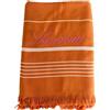 Ischia Tessile Ricami De Vivo Telo Mare Salinas Personalizzabile Nome o Iniziali - 170x90cm - Asciugamano Mare Personalizzato - Telo Spiaggia Grande Donna e Uomo - Microspugna 100% Cotone Lavabile in Lavatrice (Arancio)