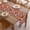 Clothfuna Runner per tavolo da pranzo in stile bohémien, in lino arancione, runner indiano, per tavolo da pranzo, credenza, feste e vacanze all'aperto, 33 x 140 cm