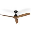 KLARSTEIN Smart Ventilatore da Soffitto Senza Luce - Silenzioso, con 3 Pale in Vera Legna, 6 velocità, Controllo Via Telecomando, Funzione Estiva/Invernale, 132 cm, Design Elegante