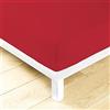 LARA MORADA - Lenzuolo Sotto Con Angoli Matrimoniale Elasticizzati, 100% Cotone, Made In Italy, Tinta Unita, Per Letto Matrimoniale 2 Posti, 180cmx200cm + 25cm, Rosso
