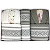 CREAZIONI FERLEN Completo Bagno Asciugamani e Accappatoi Uomo Donna Fantasy 0736 Bianco-Grigio -