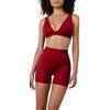 Ducomi Kye Completo Palestra Donna - Set Fitness, Yoga, Pilates Donna - Basic Lounge Set a Costine Composto da Pantaloncini Ciclisti e Reggiseno Scollatura, Leggero e Traspirante (Bordeaux, XL)
