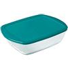 Pyrex - Contenitore Rettangolare In Vetro, Con Coperchio, Adatto A CongelatoreYFornoYForno Microonde, 28 X 20 Cm, Capacità 2,60 L