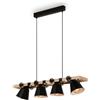 Briloner - Lampada a sospensione in legno, Lampada a sospensione rustica, Girevole, E27 max. 40 Watt, Lampada da sala da pranzo retrò, Nero