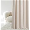 ROOM99 Tenda con nastro arricciato, Aura, 140 x 240 cm, larghezza x altezza, oscurante, decorazione moderna, per soggiorno, camera da letto, beige chiaro, 1 pezzo