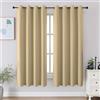 CUCRAF Tende oscuranti lunghe 137,2 cm, isolamento termico per camera da letto, tende oscuranti per cucina, soggiorno, set di 2 pannelli, 132 x 137 cm, beige