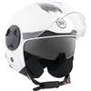 BHR Casco Jet Doppia Visiera 830 FLASH, Casco Scooter Omologato ECE 22.06, Casco Moto Jet Leggero & Confortevole con Visiera Interna Parasole, Bianco, L