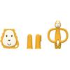 Matchstick Monkey, Antimicrobial Teething Starter Set - 1 Flat Face Teether, 1 Animal Teether, 2 Silicone Finger Toothbrushes, 3 Months Old+, Ludo Lion