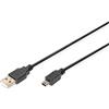 Digitus AK300130010S IONE Cavo di connessione USB 2.0, tipo A - mini B (5pin), Maschio/Maschio conforme a USB 2.0, nero