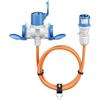 goobay Cavo adattatore CEE per caravan, 1,5 m, spina CEE a 1 presa CEE e 2 prese con contatto di protezione, IP 44, cavo da campeggio, camper e cantieri, 76231