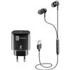 Cellularline | Caricabatterie da Rete | Kit di accessori comprensivo di caricabatterie e auricolari per Samsung