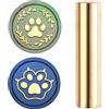 CRASPIRE 15mm Timbro Sigillo di Cera 2 Lati Mini Timbro Sigillante in Ottone per Decorazione Invito Festa di Nozze per Inviti di Compleanno Regalo Scrapbooking (Zampa di Gatto + Zampa di Cane)