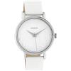 Oozoo Orologio da donna Summer Vibes con cinturino in pelle, 36 mm, argento/bianco C10600, argento/bianco, cinghia