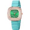 Oidea Orologio da polso da donna, quadrato, elastico, alla moda, elegante, con zirconia cubica, quadrante con diamanti, cinturino elasticizzato, analogico, al quarzo, stile casual, Cinturino elastico