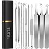TIOYH Kit professionale Pimple Popper, 10 pezzi Pinzetta per punti neri, kit di rimozione dell'acne per una facile rimozione di brufoli, strumenti per la rimozione di comedoni per la rimozione di brufoli