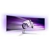 PHILIPS Evnia 49M2C8900LA - Monitor da gioco curvo OLED DQHD da 49 pollici, 144 Hertz, 0,03 ms GtG, HDR400, Ambiglow (5120x1440, HDMI 2.1, DisplayPort 1.4, USB-C, Hub USB) bianco