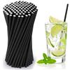 SHUY Cannucce di carta nere, 510 pezzi, cannucce di carta, 19,7 cm x 0,6 cm, biodegradabili, cannucce monouso per cocktail, caffè e bevande miste