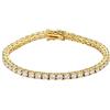 Gold Gala Bracciale Tennis in Argento 925 con Zirconi Taglio Diamante Placcato Oro Uomo Donna (Gold, 18)