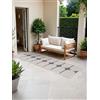 Hanse Home NORTHRUGS Bowen Tappeto moderno per interni ed esterni, in tessuto piatto, reversibile, con design ad arco, resistente alle intemperie e ai raggi UV, per balcone, terrazza, giardino, colore bianco e