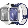 DMVEIMAL Cinturini per Apple Watch Ultra/2 49mm 46mm 44mm 45mm 40mm 41mm 42mm 38mm Uomo/Donna,Silicone Morbido Sport Band Elastico Traspirante Cinturino per Apple Watch SE/2 Serie 10 9 8 7 6 5 4 3 Nike+