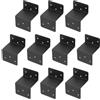 QUARKZMAN 10pz Staffe a Z, Profilo a Doppio Angolo in Ferro, Staffa Angolare, Connettore per Legname per Mobili da Scaffale, Gazebo, 3.2x2.36x2, Nero
