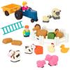 Battat - Playset del piccolo agricoltore - Set di gioco da 25 pezzi per la fattoria - Animali, recinzioni, agricoltori, trattori, rimorchi e altro ancora - 18 mesi +