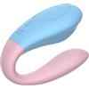 Mrow 03 - vibratore di coppia impermeabile ricaricabile (blu-rosa)