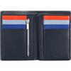 DUDU Portafoglio da uomo a libro RFID in pelle multicolore con lampo Navy