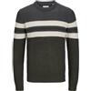 JACK & JONES Jjsander Knit Crew Neck Maglione Lavorato a Maglia, Rosa/Dettagli: Blocco, S Uomo