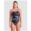 Arena Frozen Leave Swimsuit Lightdrop Back Black-Pink Cost Donna
